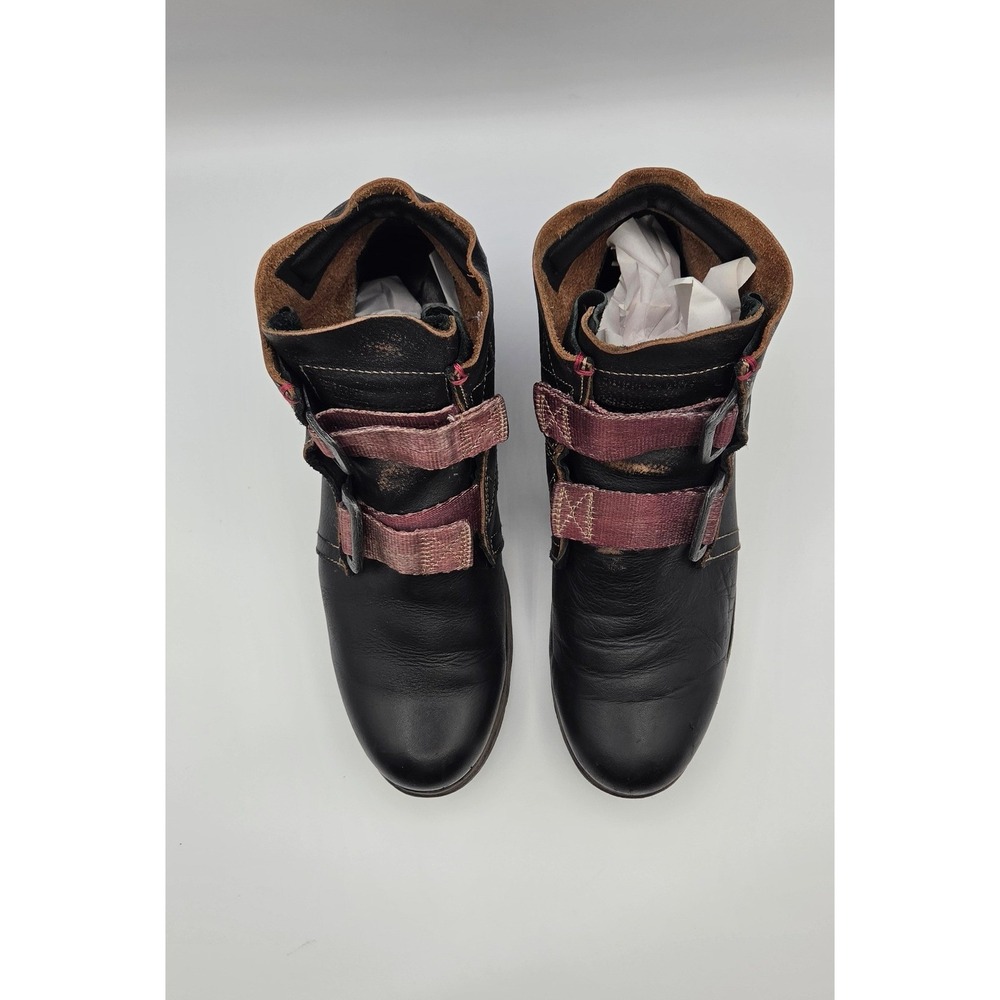 Fly London Black Leather Double Buckle Ankle Boots Made in Portugal Size 42 - Picture 6 of 12